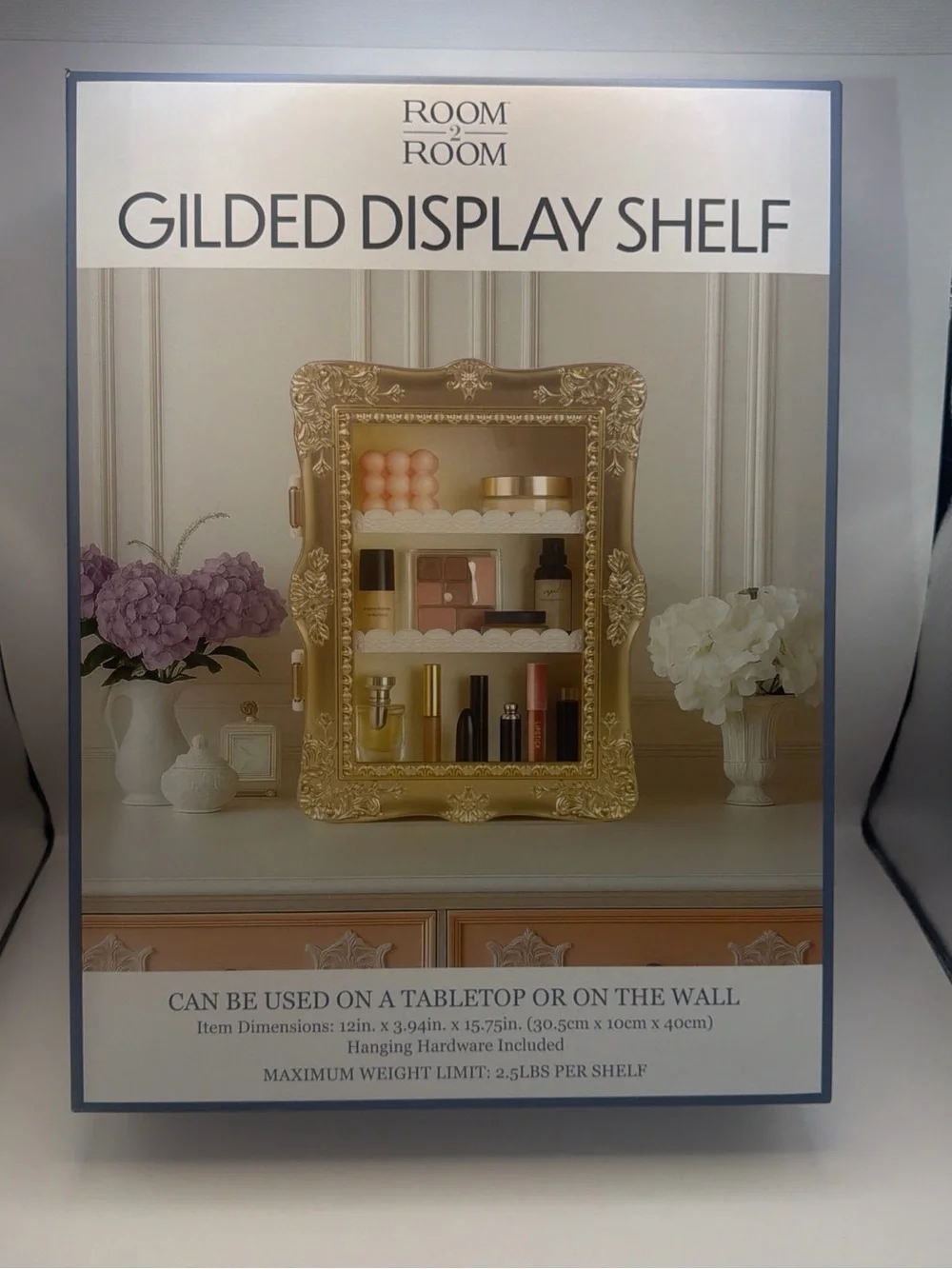 Room 2 Room Gold Gilded Display Shelf